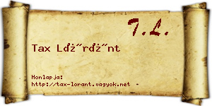 Tax Lóránt névjegykártya